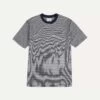 Ecru And Navy Stripe Cotton Crew Neck Hiking T-Shirt -Drakes Shop DR2A5A22387 01252 1