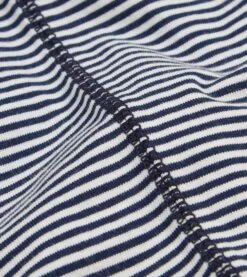 Ecru And Navy Stripe Cotton Crew Neck Hiking T-Shirt -Drakes Shop DR2A5A22387 01252 4