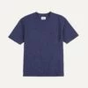 Dark Indigo Flamé Cotton Crew Neck Hiking T-Shirt -Drakes Shop DR2A5A23054 01250 1