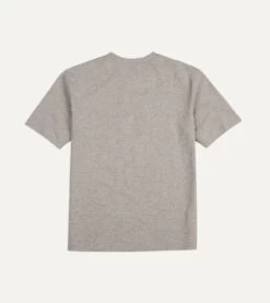 Grey Flamé Cotton Crew Neck Hiking T-Shirt -Drakes Shop DR2A5A23054 03600 5
