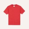 Washed Red Cotton Crew Neck Hiking T-Shirt -Drakes Shop DR2A5A24090 03 700 1