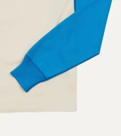 Blue And Antique White Raglan Sleeve Hiking T-Shirt 12 Blue And Antique White Raglan Sleeve Hiking T-Shirt -Drakes Shop DR2A5B22034 12 050 4