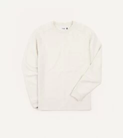 Ecru Cotton Long-Sleeve Hiking Sweatshirt