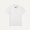 White Piqué Cotton Polo Shirt -Drakes Shop DR2A5C22038 07000 1
