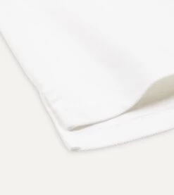 White Piqué Cotton Polo Shirt -Drakes Shop DR2A5C22038 07000 4