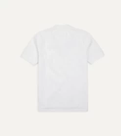 White Piqué Cotton Polo Shirt -Drakes Shop DR2A5C22038 07000 5