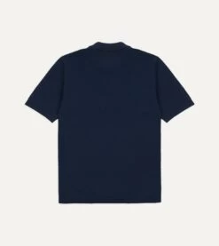 Navy Piqué Cotton Polo Shirt -Drakes Shop DR2A5C24044 01250 4
