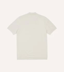 Ecru Piqué Cotton Polo Shirt -Drakes Shop DR2A5C24044 02000 4