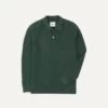 Green Pique Cotton Long-Sleeve Polo Shirt -Drakes Shop DR2A5D21620 04400 1