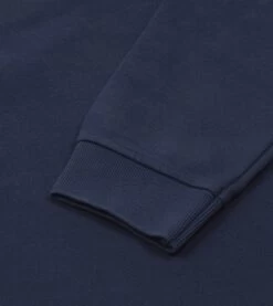 Navy Pique Cotton Long-Sleeve Polo Shirt -Drakes Shop DR2A5D21620 05250 4