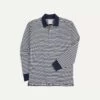Navy And Ecru Stripe Knitted Jersey Cotton Long-Sleeve Polo Shirt -Drakes Shop DR2A5D23086 01252 1