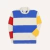 Primary Block Stripe Mock Collar Long-Sleeve Jersey -Drakes Shop DR2A5F23166 03052 1