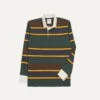 Green, Navy And Gold Stripe Cotton Rugby Shirt -Drakes Shop DR2A5H22537 01662 1