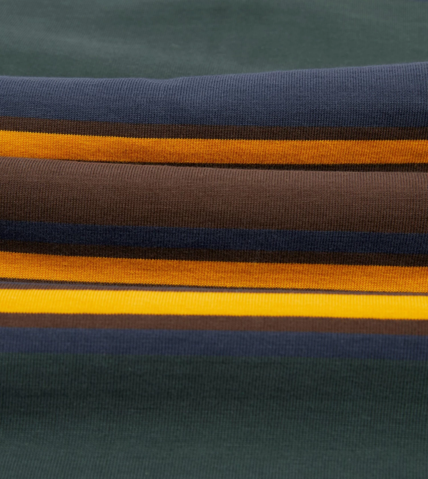 Green, Navy And Gold Stripe Cotton Rugby Shirt 4 Green, Navy And Gold Stripe Cotton Rugby Shirt - Image 2