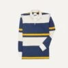 Ecru, Navy And Yellow Stripe Cotton Rugby Shirt 1 Ecru, Navy And Yellow Stripe Cotton Rugby Shirt -Drakes Shop DR2A5H22539 01662 1