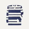 Navy And Ecru Stripe Cotton Rugby Shirt -Drakes Shop DR2A5H23087 01252 1