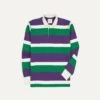 Purple, Green And White Stripe Cotton Rugby Shirt
