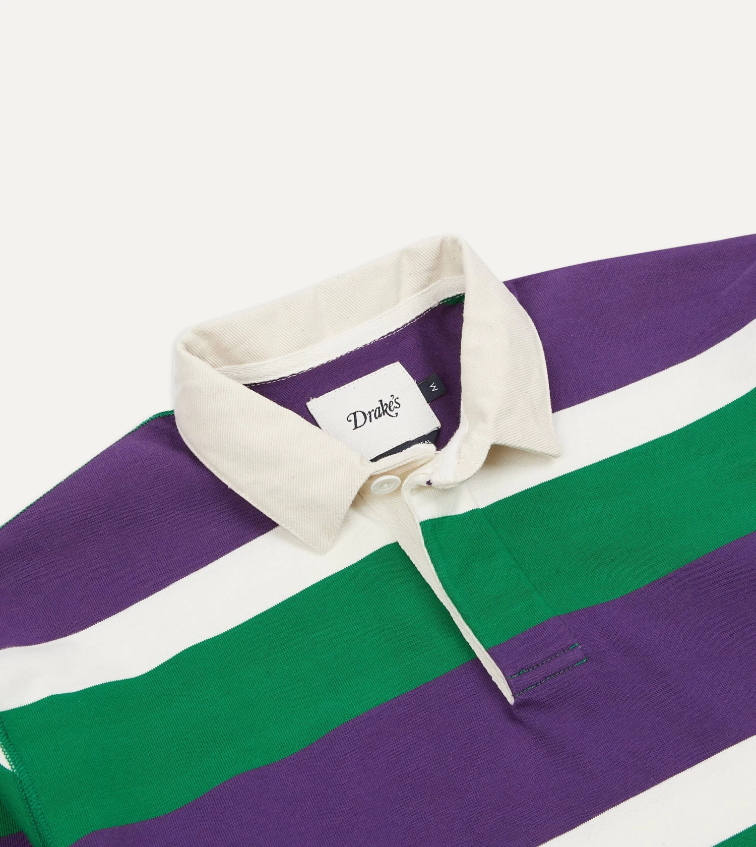 Purple, Green And White Stripe Cotton Rugby Shirt 5 Purple, Green And White Stripe Cotton Rugby Shirt - Image 3