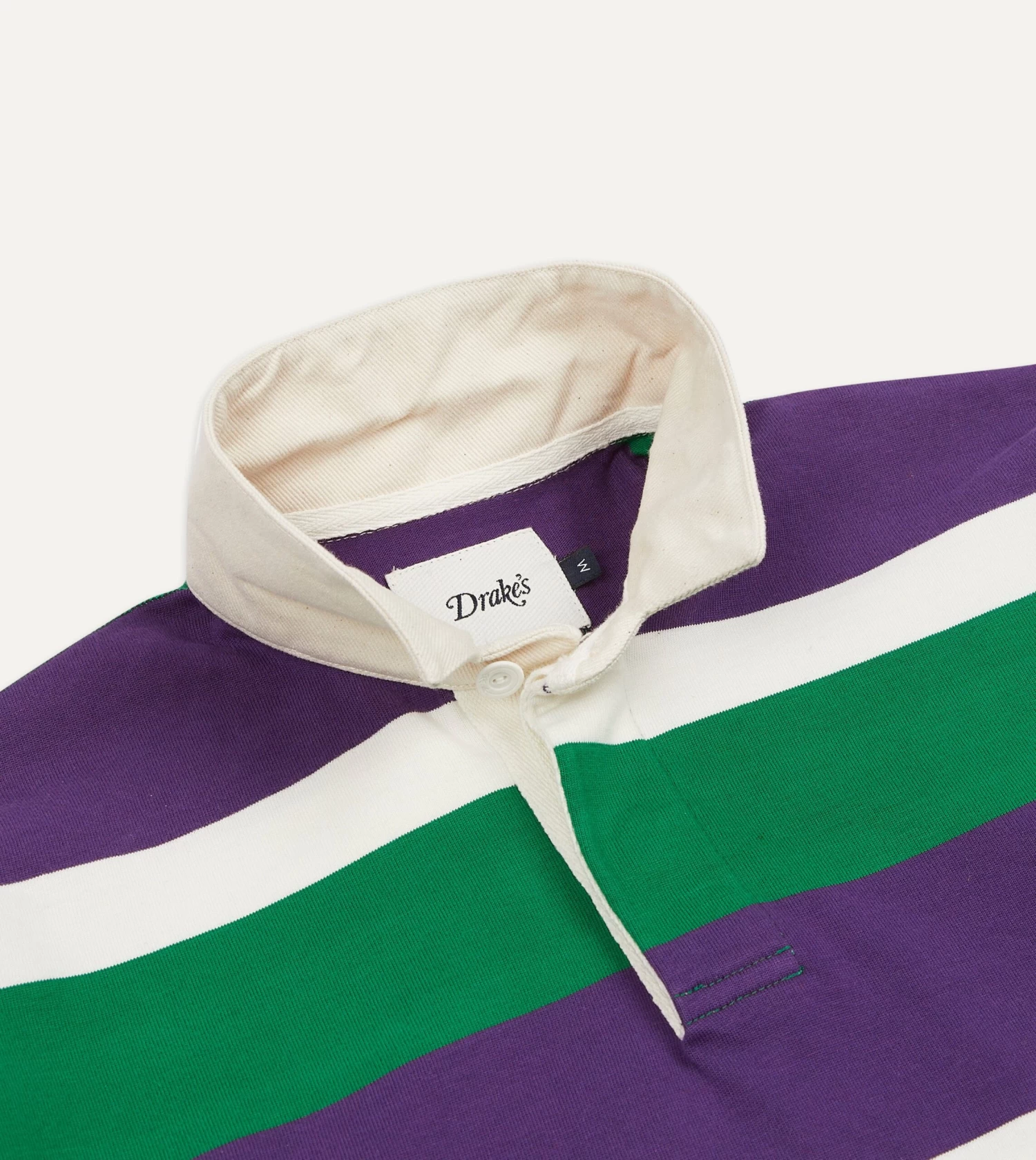 Purple, Green And White Stripe Cotton Rugby Shirt 6 Purple, Green And White Stripe Cotton Rugby Shirt - Image 4