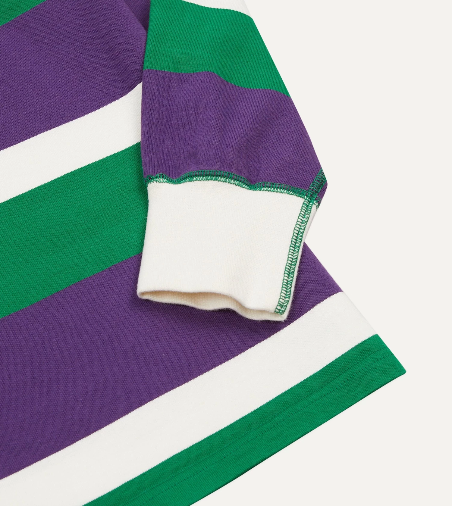 Purple, Green And White Stripe Cotton Rugby Shirt 7 Purple, Green And White Stripe Cotton Rugby Shirt - Image 5