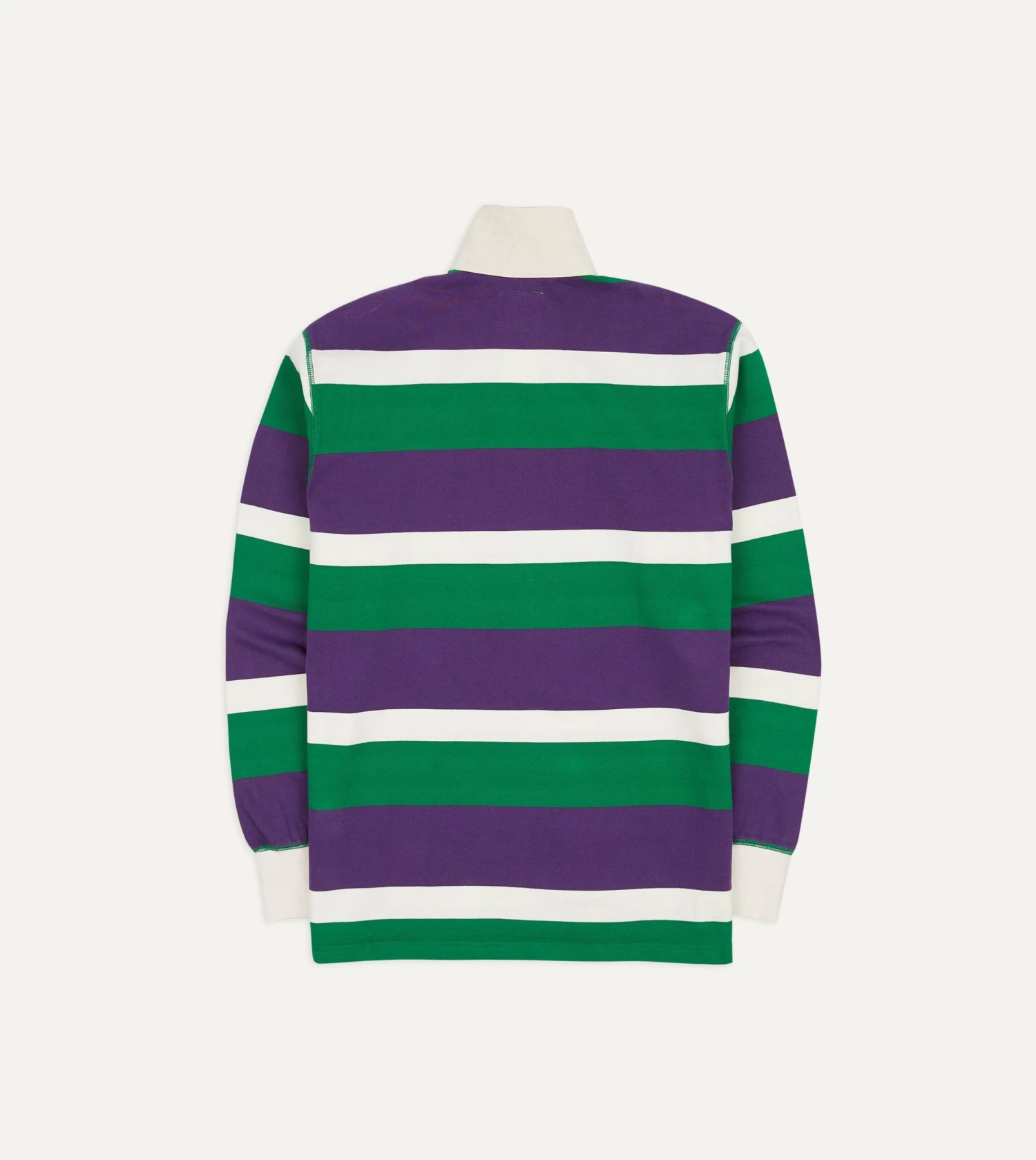Purple, Green And White Stripe Cotton Rugby Shirt 8 Purple, Green And White Stripe Cotton Rugby Shirt - Image 6