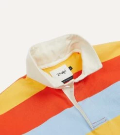 Yellow, Blue And Red Stripe Cotton Rugby Shirt -Drakes Shop DR2A5H23573 03502 4