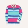Pink, Green And Blue Stripe Cotton Rugby Shirt -Drakes Shop DR2A5H23573 04992 1