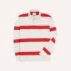 White And Red Stripe Cotton Rugby Shirt -Drakes Shop DR2A5H23573 05002 1