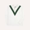 Ecru And Green Chevron Cotton Rugby Shirt