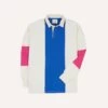 White, Pink And Blue Panel Stripe Cotton Rugby Shirt -Drakes Shop DR2A5H24166 01661 1