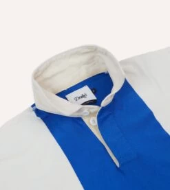 White, Pink And Blue Panel Stripe Cotton Rugby Shirt 11 White, Pink And Blue Panel Stripe Cotton Rugby Shirt -Drakes Shop DR2A5H24166 01661 4