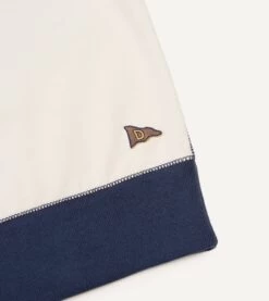 Ecru And Grey Short Sleeve Crew Neck Cotton Sweatshirt 11 Ecru And Grey Short Sleeve Crew Neck Cotton Sweatshirt -Drakes Shop DR2A5I22531 02660 3 LR