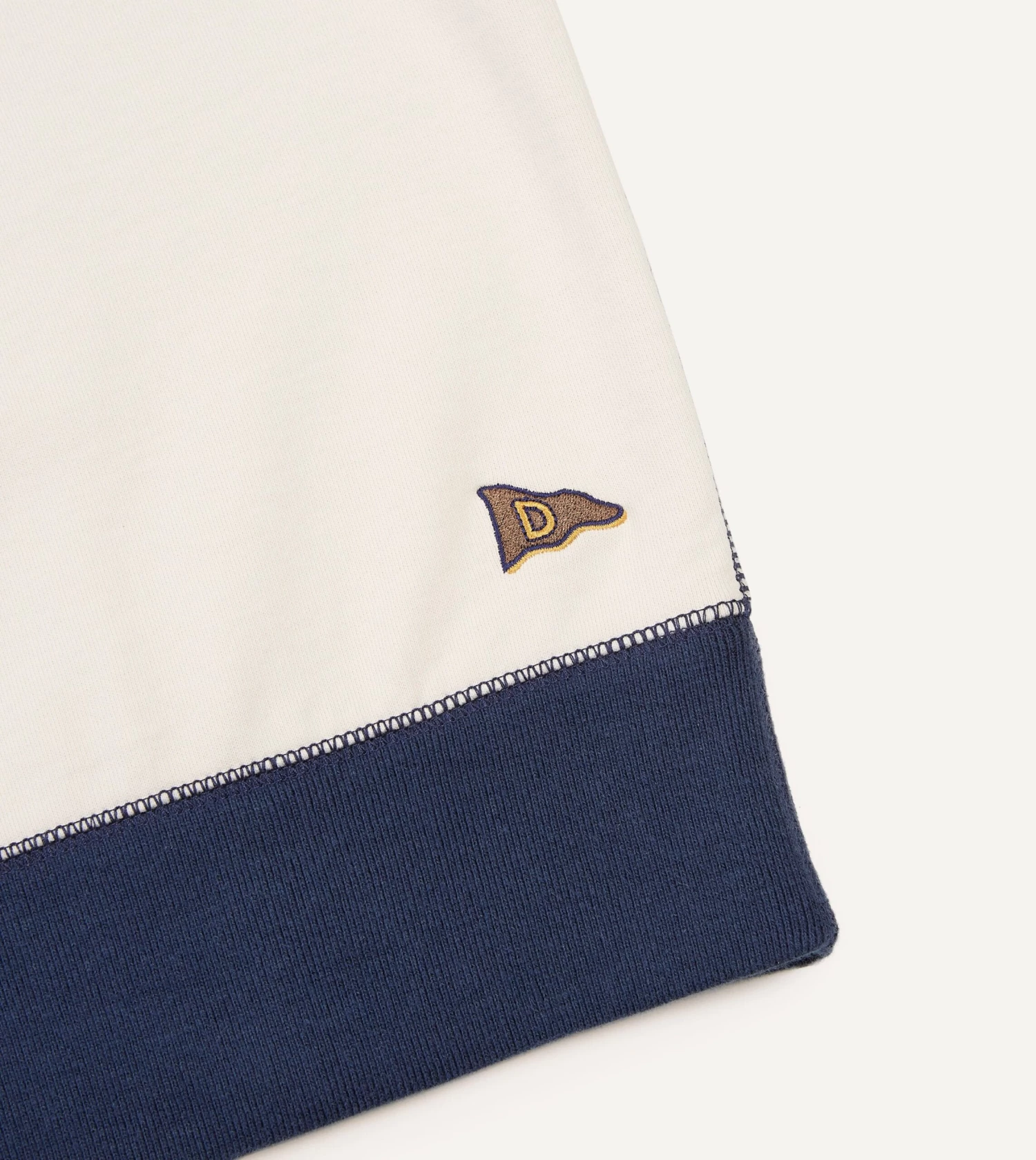 Ecru And Grey Short Sleeve Crew Neck Cotton Sweatshirt 6 Ecru And Grey Short Sleeve Crew Neck Cotton Sweatshirt - Image 4