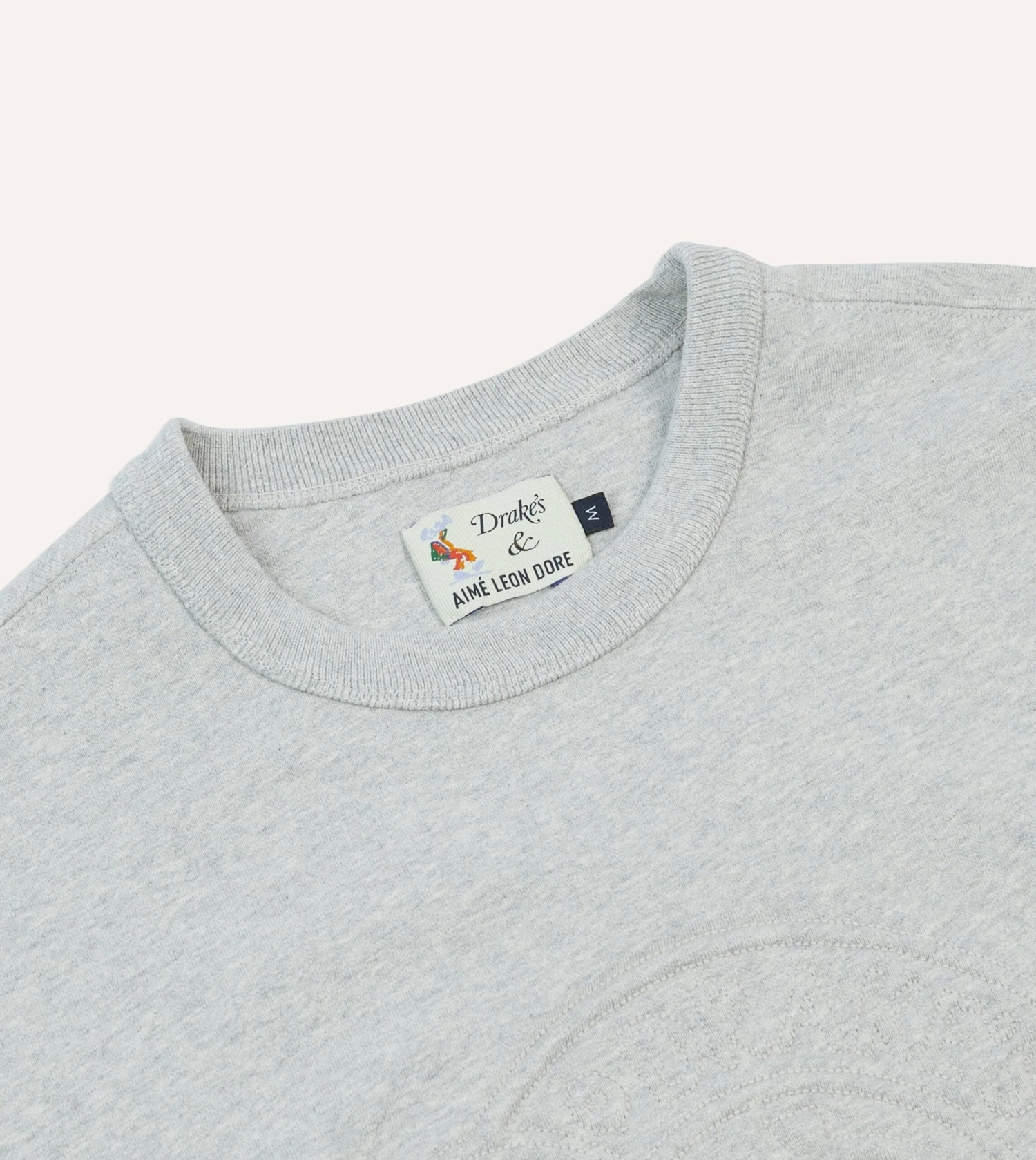 ALD / Drake's Grey Embossed Crewneck Sweatshirt 5 ALD / Drake's Grey Embossed Crewneck Sweatshirt - Image 3