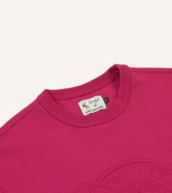 ALD / Drake's Fuchsia Embossed Crewneck Sweatshirt -Drakes Shop DR2A5I23676 02990 3