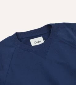 Navy Cotton Jersey Sweatshirt -Drakes Shop DR2A5I24045 01250 3