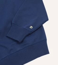 Navy Cotton Jersey Sweatshirt -Drakes Shop DR2A5I24045 01250 4