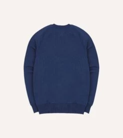Navy Cotton Jersey Sweatshirt -Drakes Shop DR2A5I24045 01250 5