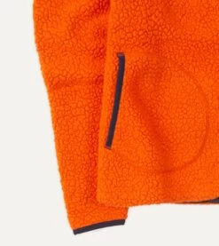 Orange Boucle Wool Zip Fleece Jacket -Drakes Shop DR2A5L 21265 05 800 4