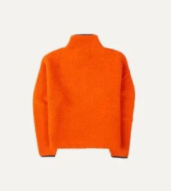 Orange Boucle Wool Zip Fleece Jacket -Drakes Shop DR2A5L 21265 05 800 6