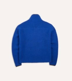 Blue Boucle Wool Zip Fleece Jacket -Drakes Shop DR2A5L21265 01200 7 LR
