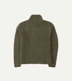 Green Boucle Wool Zip Fleece Jacket -Drakes Shop DR2A5L21265 03200 6