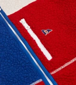 Ecru, Red And Blue Boucle Wool Zip Fleece Jacket -Drakes Shop DR2A5L23567 01660 5