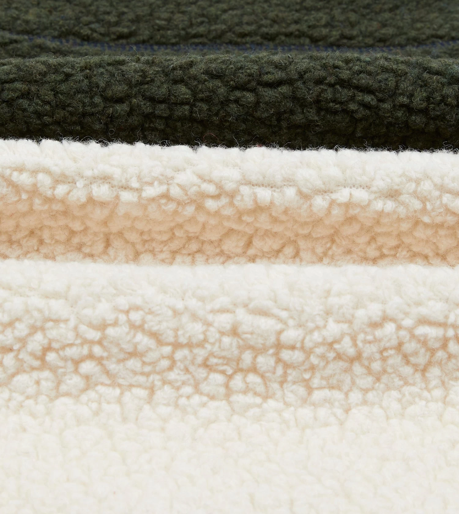 Ecru, Green And Navy Boucle Wool Zip Fleece Vest 4 Ecru, Green And Navy Boucle Wool Zip Fleece Vest - Image 2