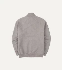 Grey Cotton Quarter Zip Sweatshirt -Drakes Shop DR2A5M 21565 01 600 5