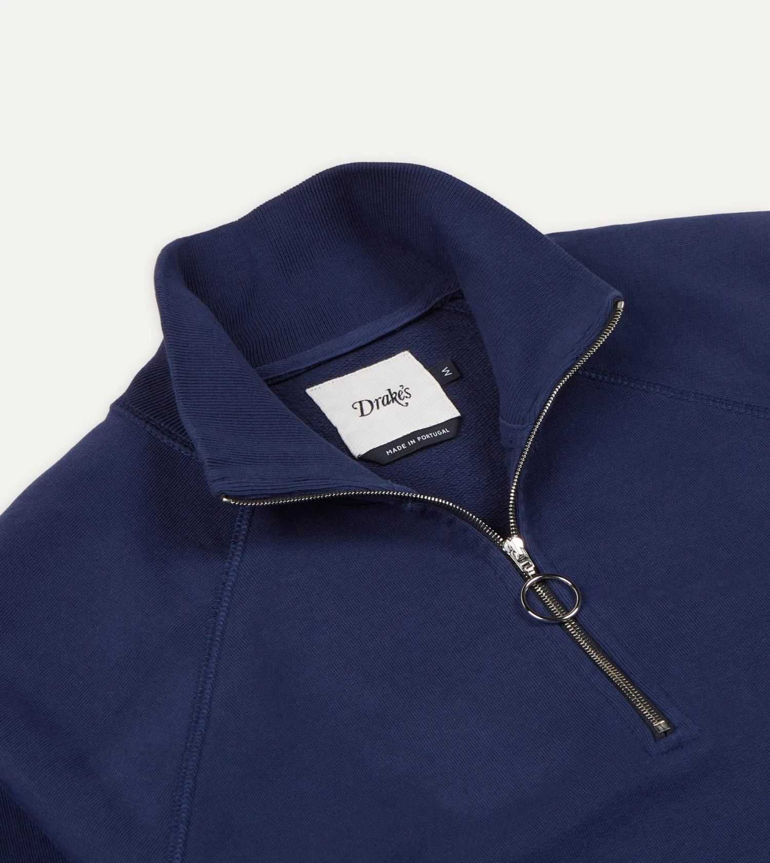 Navy Cotton Quarter Zip Sweatshirt 5 Navy Cotton Quarter Zip Sweatshirt - Image 3