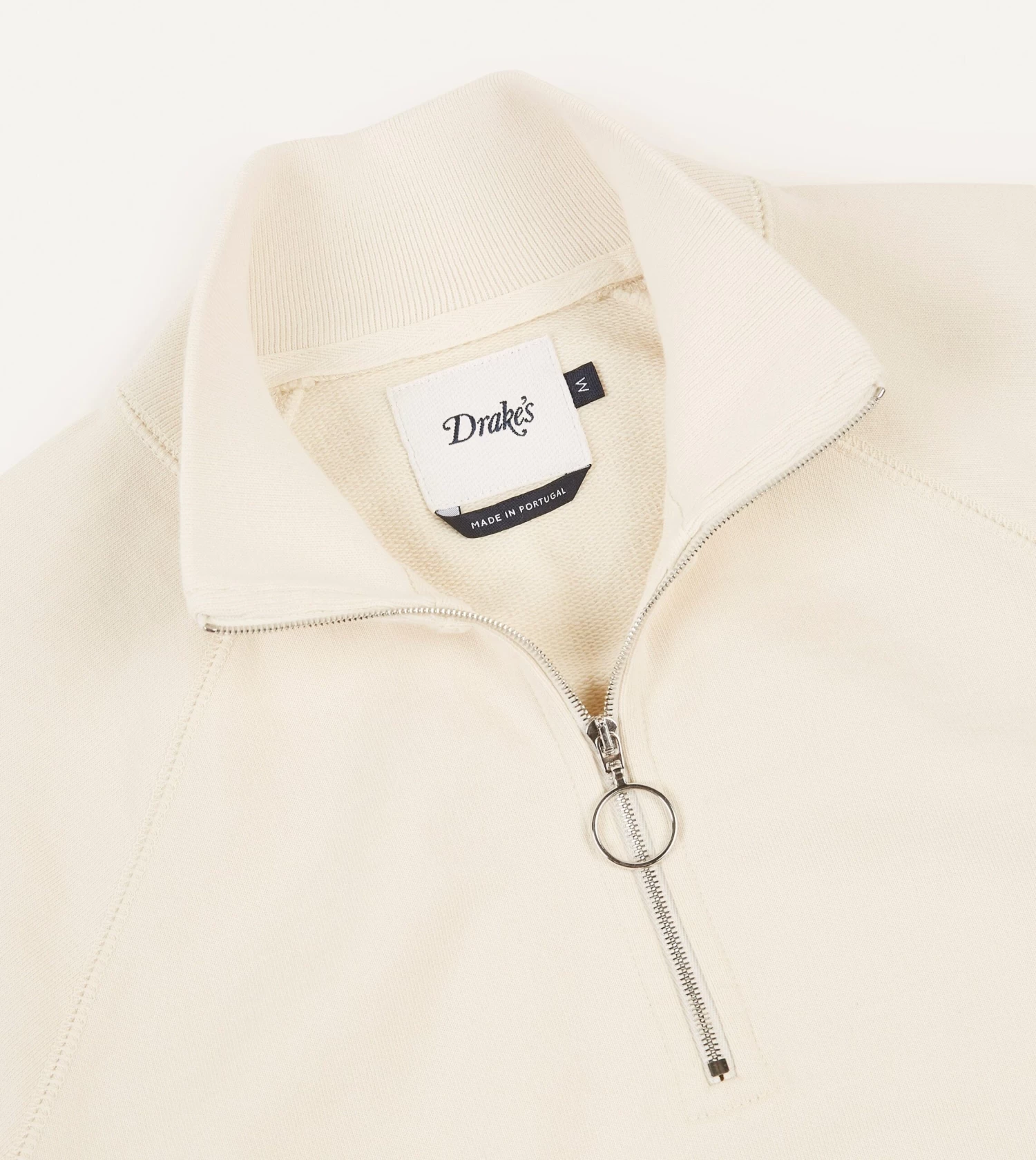 Ecru Cotton Quarter Zip Sweatshirt 5 Ecru Cotton Quarter Zip Sweatshirt - Image 3