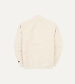 Ecru Cotton Quarter Zip Sweatshirt 15 Ecru Cotton Quarter Zip Sweatshirt -Drakes Shop DR2A5M21565 06050 6 LR