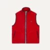 Red Boucle Wool Zip Fleece Vest -Drakes Shop DR2A5O21569 06700 1