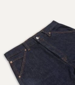 Indigo Rinse 14.2oz Japanese Selvedge Denim Five-Pocket Jeans -Drakes Shop DR2A6A19555 01250 4